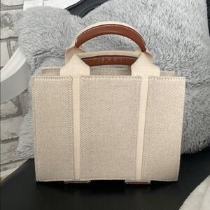 Elegant Cream and Brown Women's Handbag